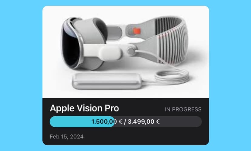 Create a custom goal and start your journey towards achieving it. Buy that dream console, laptop, car or even house. MoneyCoach is here to help.